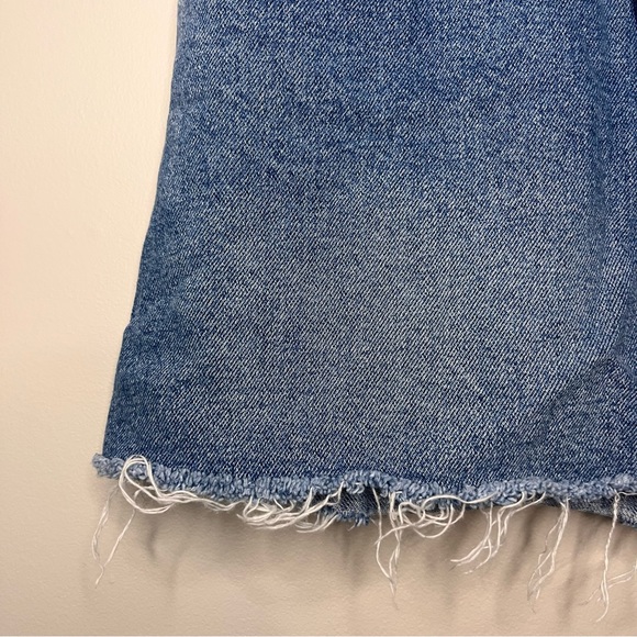 #125 Zara TRF IX'D Makers Distressed Denim Skirt with Raw Hem - Picture 6 of 9